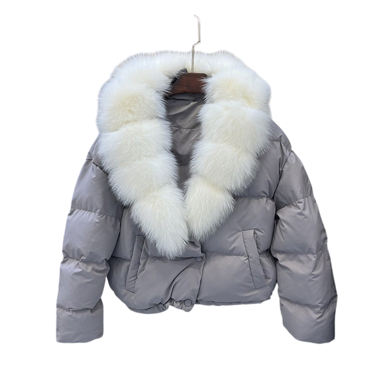 Daunenjacke mit Pelzkragen