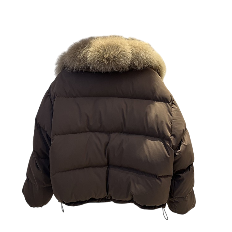 Daunenjacke mit Pelzkragen