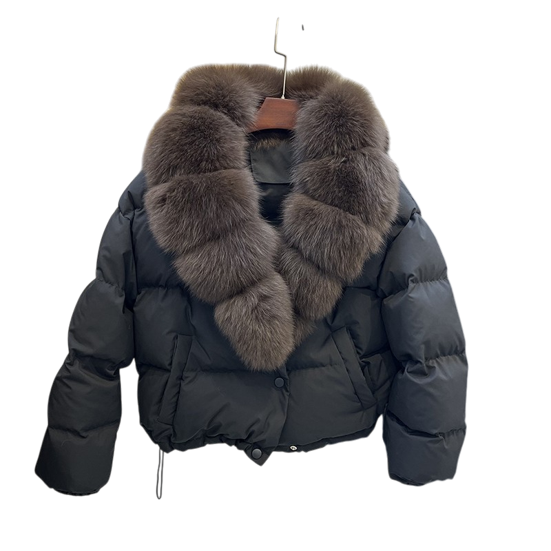 Daunenjacke mit Pelzkragen