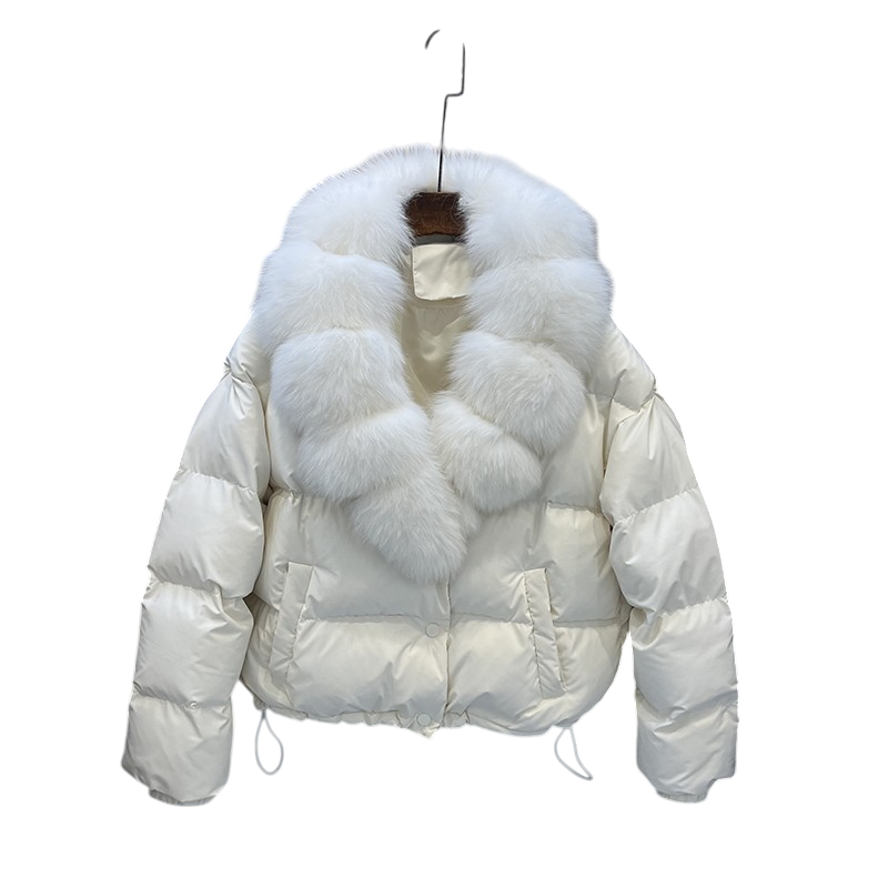 Daunenjacke mit Pelzkragen